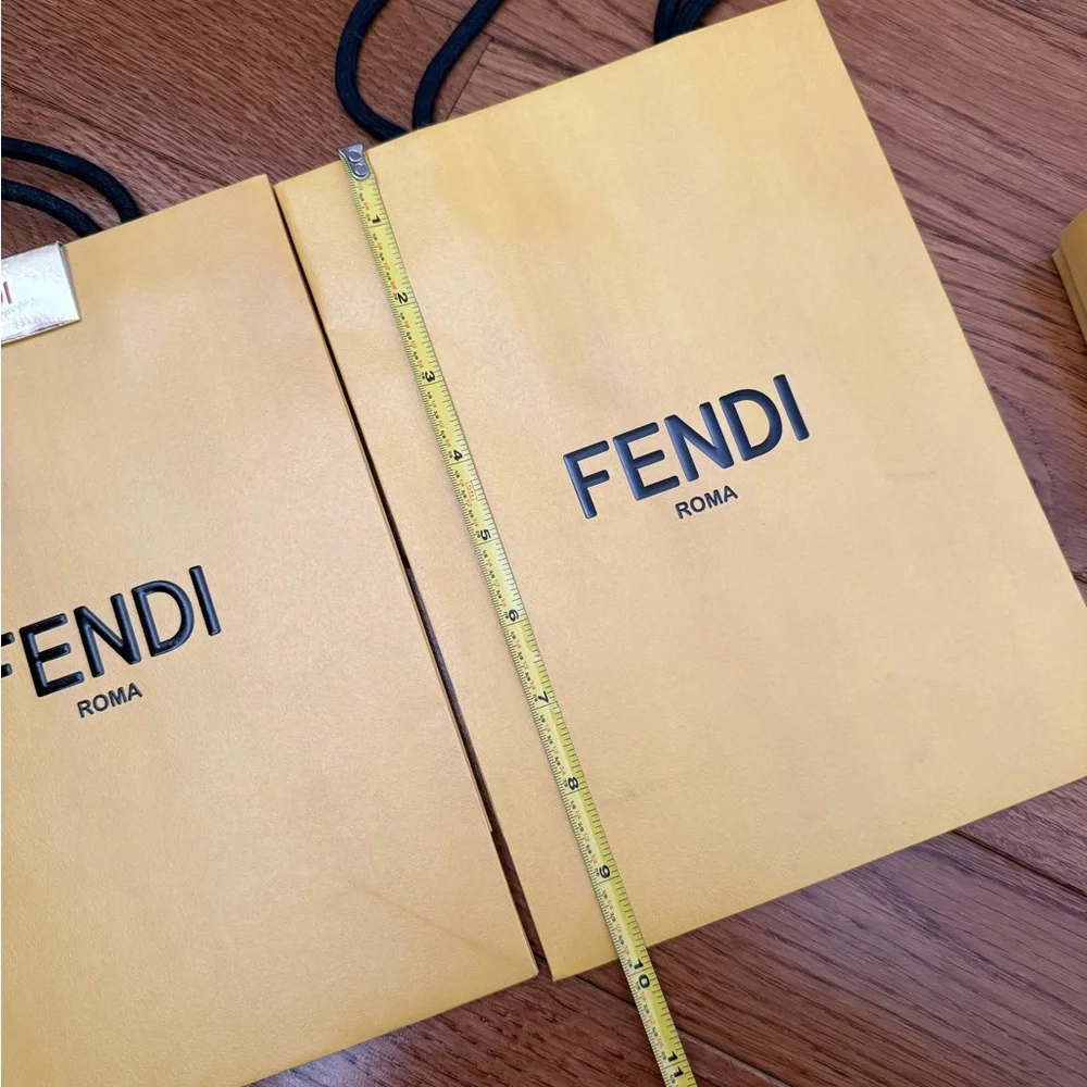 Fendi Gold Shopping Bag with Artistic Tag